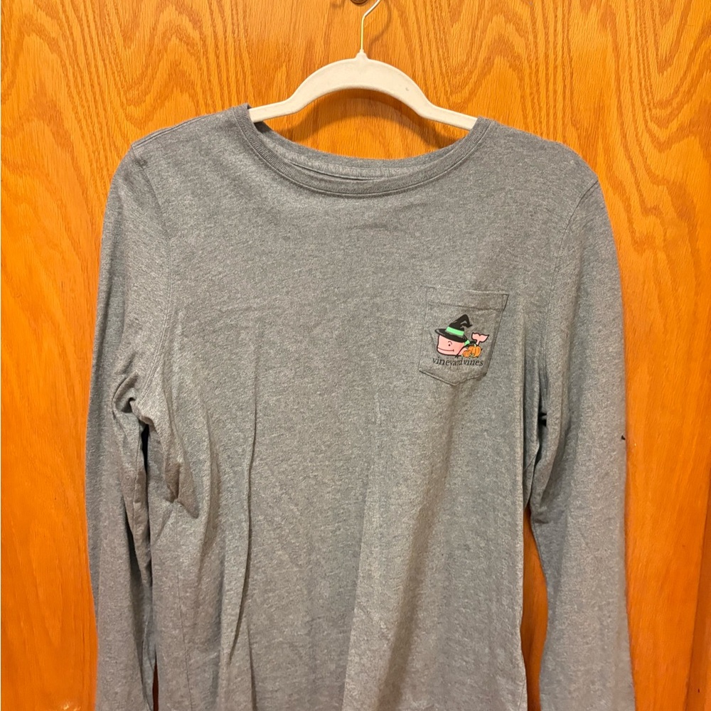 Vineyard Vines Halloween Gray Long Sleeve Tee